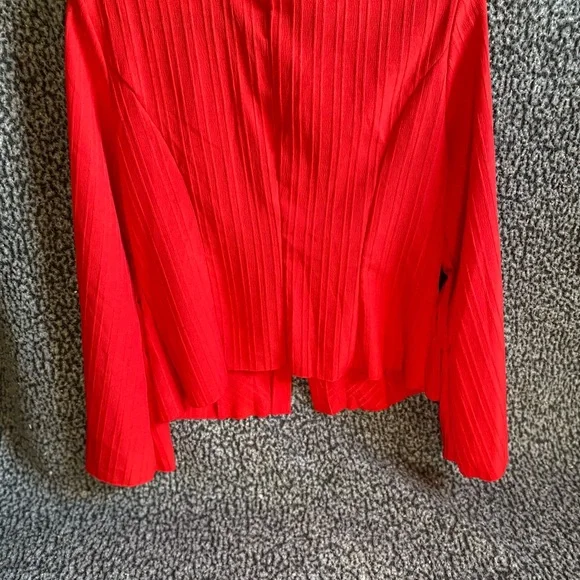 Red Ruffled Front Button Blouse - Picture 3 of 5
